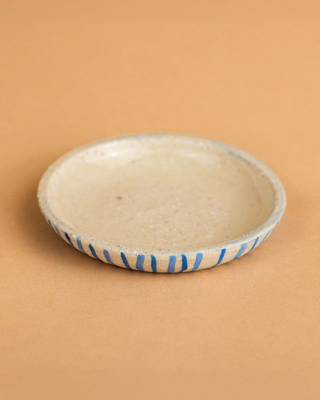 Maceta con Plato Corpografías Azul