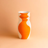 Large Orange Curvy Vase
