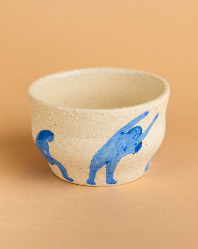 Maceta con Plato Corpografías Azul