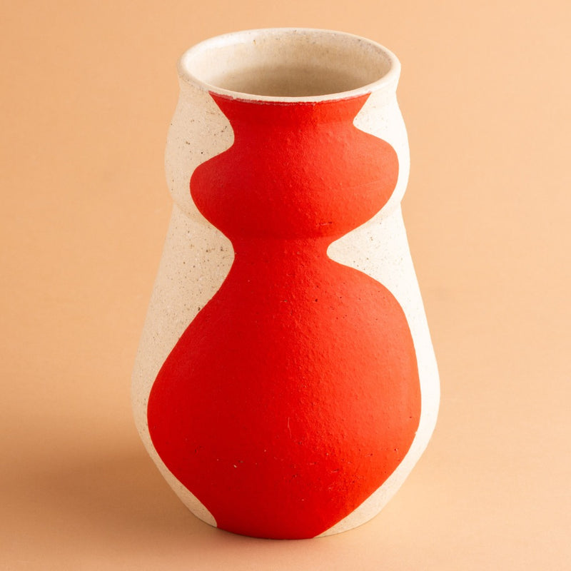 Small Red Curvy Vase