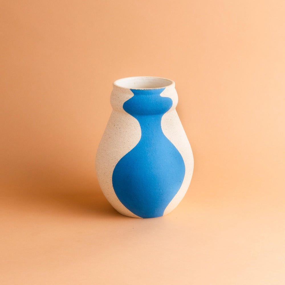 Small Sky Blue Curvy Vase